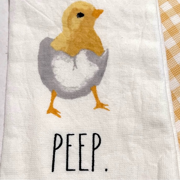 Rae Dunn Easter Peep Set of 3 Kitchen Towels - Picture 3 of 9